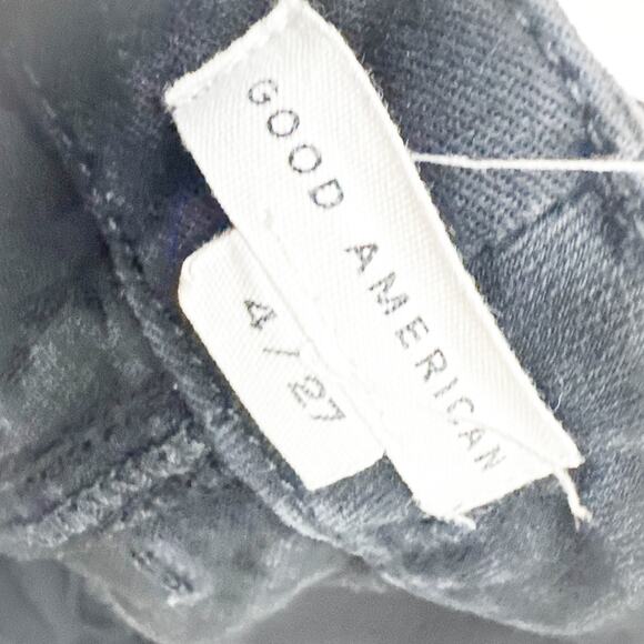 Good American Good Legs Curvy Flare Black Coated Denim Jeans SIze 4 / 27 - Picture 6 of 7